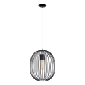 Hanglamp aan kabel OVELLA 1xE27/15W/230V Ø 34 cm zwart