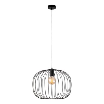 Hanglamp aan kabel OVELLA 1xE27/15W/230V Ø 46 cm zwart