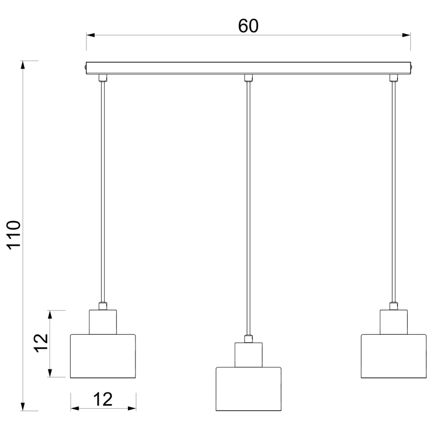 Hanglamp aan kabel PARKLA 3xE27/15W/230V beige