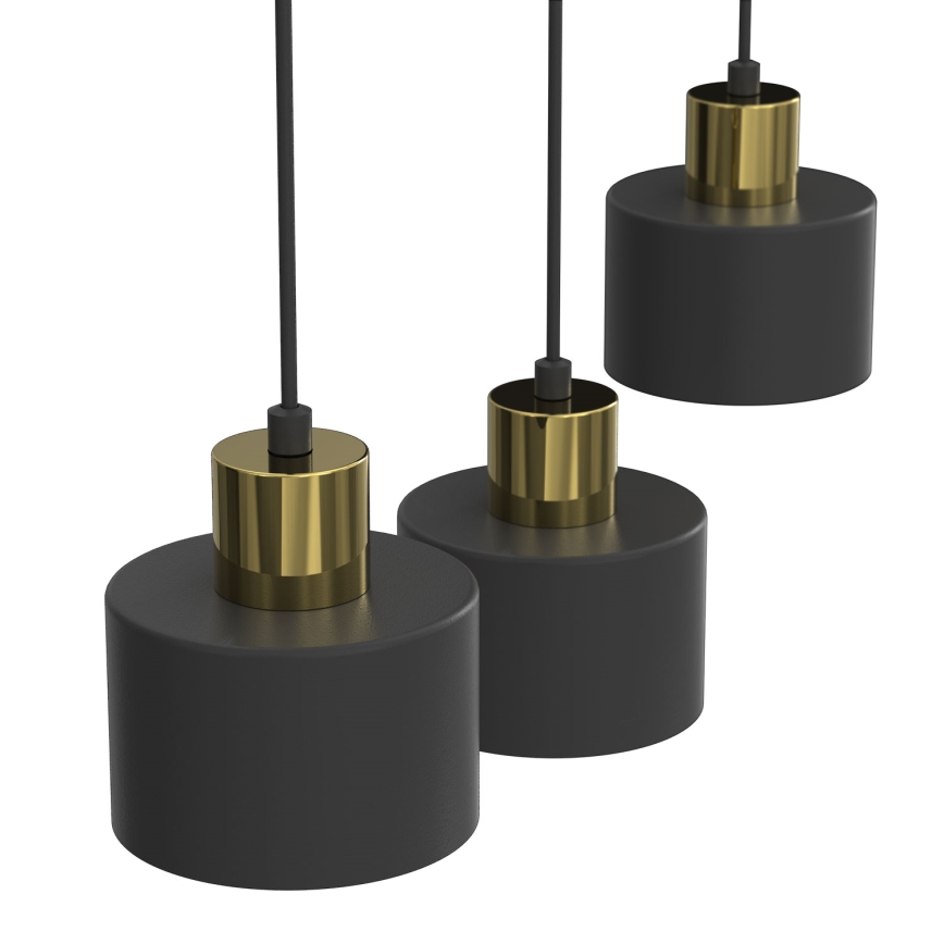 Hanglamp aan kabel PARKLA 3xE27/15W/230V zwart