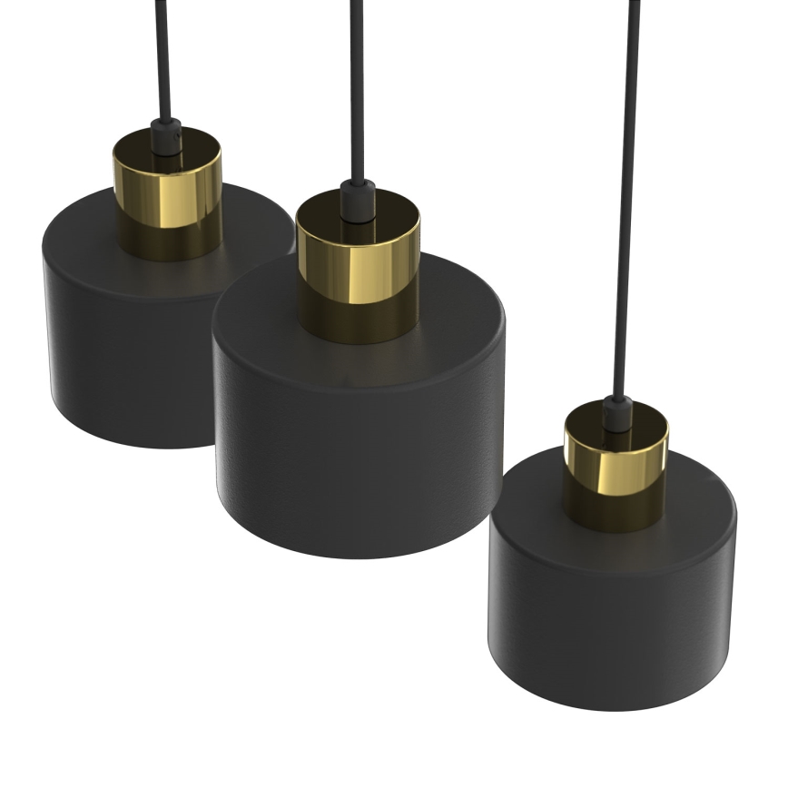 Hanglamp aan kabel PARKLA 3xE27/15W/230V zwart