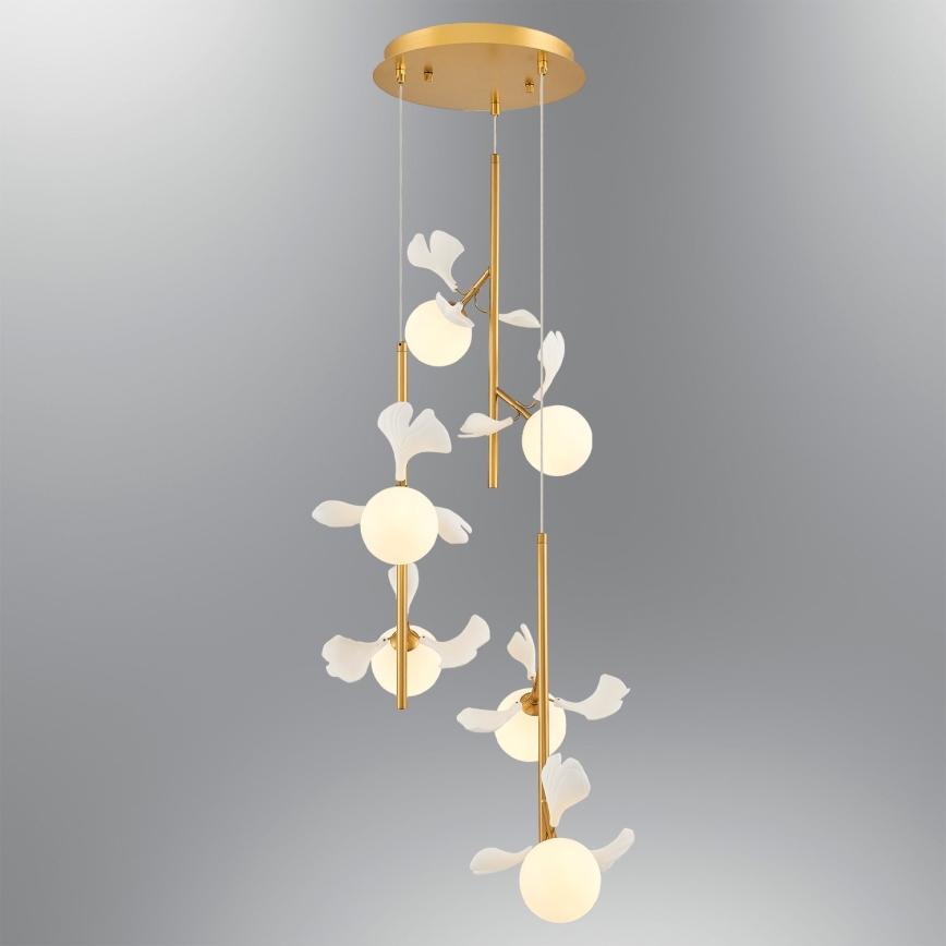 Hanglamp aan kabel PISTOIA 6xG9/5W/230V goud