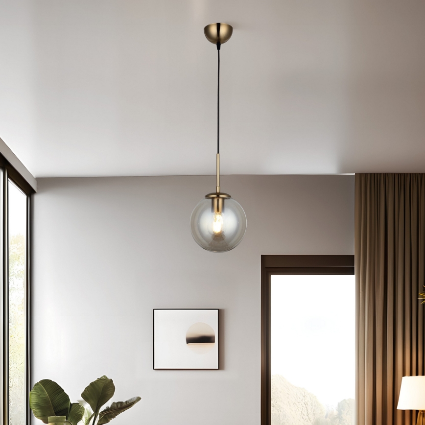 Hanglamp aan kabel POLINO 1xE27/40W/230V bronskleurig