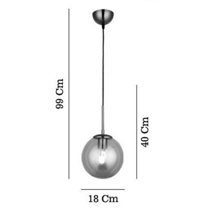 Hanglamp aan kabel POLINO 1xE27/40W/230V bronskleurig