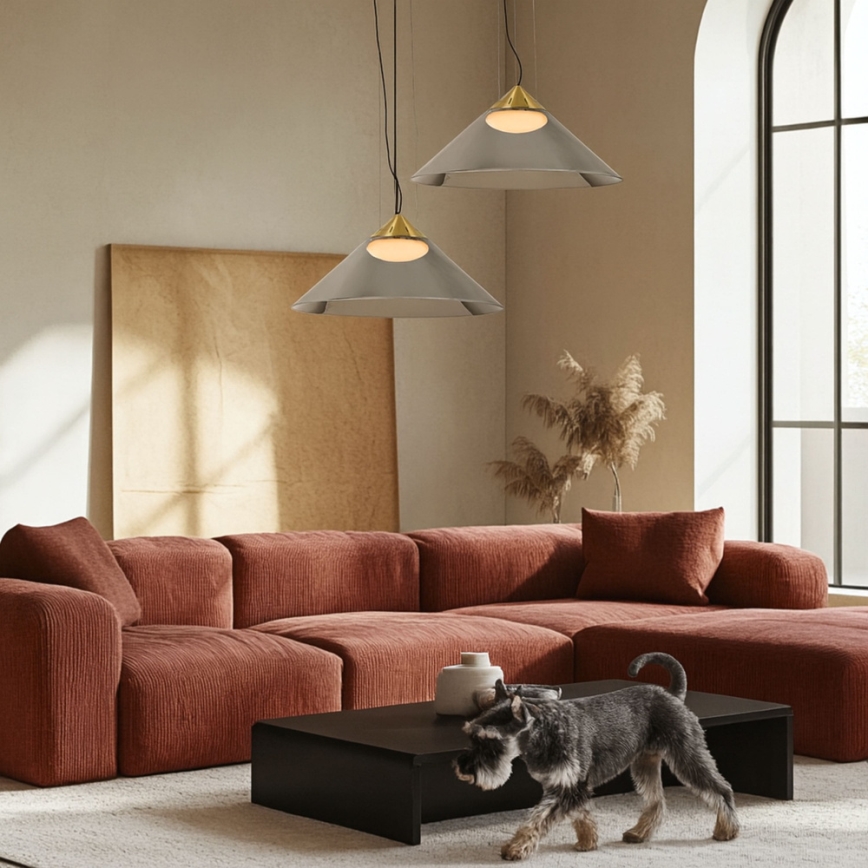 Hanglamp aan kabel PRESTO 1xGX53/10W/230V Ø 42 cm goud/rookgrijs