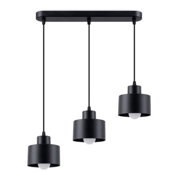 Hanglamp aan kabel SAVAR 3xE27/60W/230V zwart
