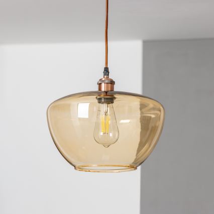 Hanglamp aan kabel SEVENTIES E27/60W/230V rookkleurig/bruin