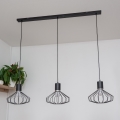 Hanglamp aan kabel SOLANO 3xE27/15W/230V zwart/glanzend chroom