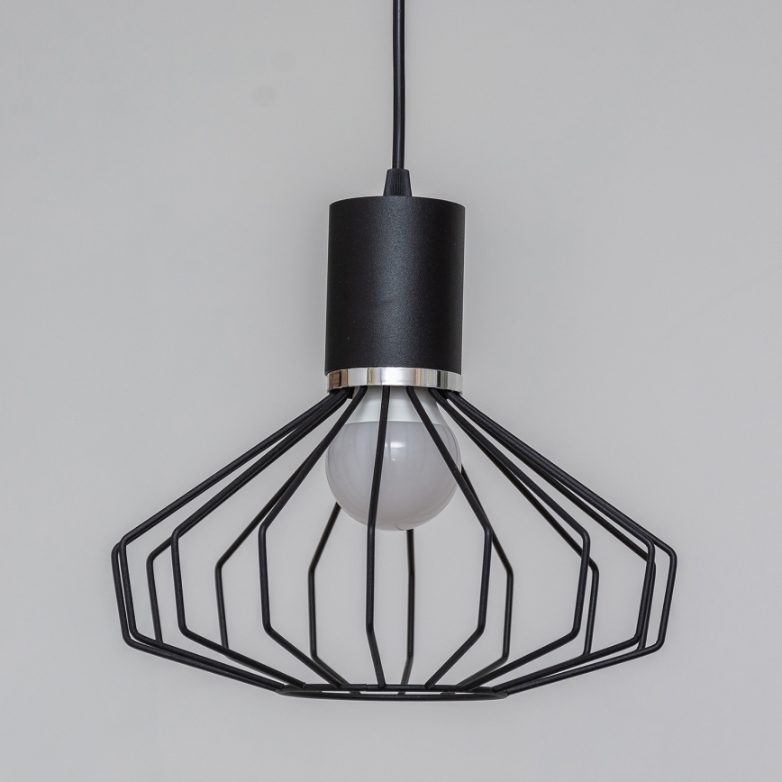 Hanglamp aan kabel SOLANO 3xE27/15W/230V zwart/glanzend chroom