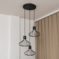 Hanglamp aan kabel SOLANO 3xE27/15W/230V zwart/glanzend chroom