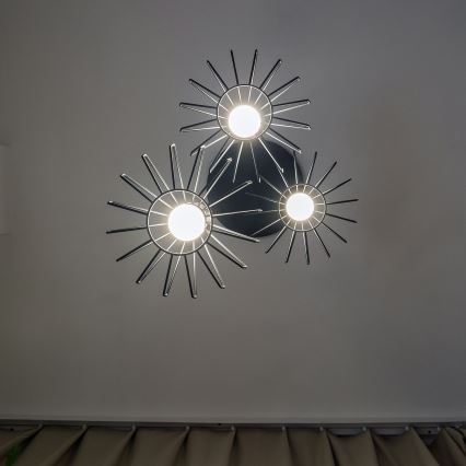Hanglamp aan kabel SOLANO 3xE27/15W/230V zwart/glanzend chroom