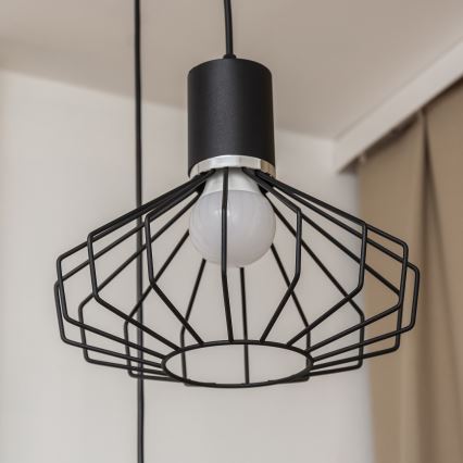 Hanglamp aan kabel SOLANO 3xE27/15W/230V zwart/glanzend chroom