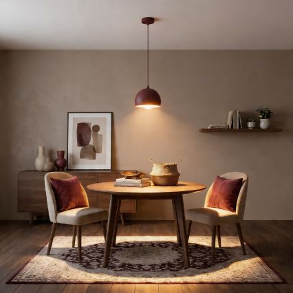 Hanglamp aan kabel SOOL 1xE27/15W/230V Ø 15 cm bordeaux