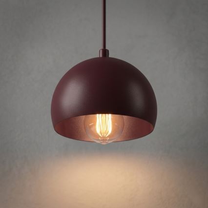 Hanglamp aan kabel SOOL 1xE27/15W/230V Ø 15 cm bordeaux