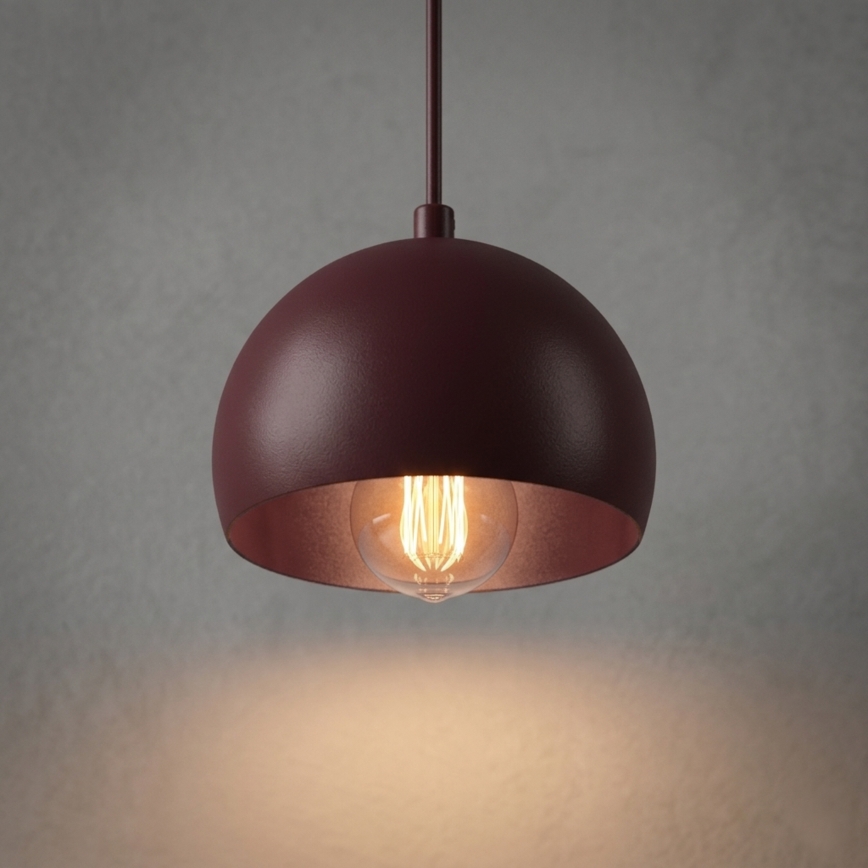 Hanglamp aan kabel SOOL 1xE27/15W/230V Ø 15 cm bordeaux