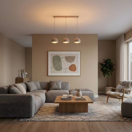 Hanglamp aan kabel SOOL 3xE27/15W/230V crème