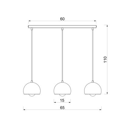 Hanglamp aan kabel SOOL 3xE27/15W/230V crème