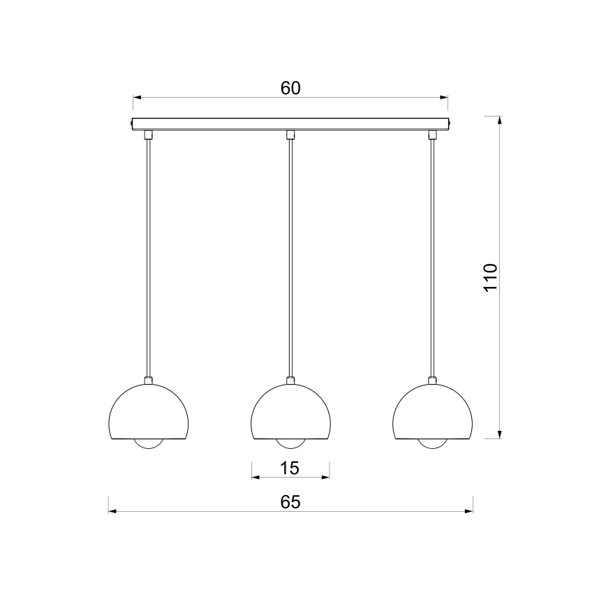 Hanglamp aan kabel SOOL 3xE27/15W/230V crème