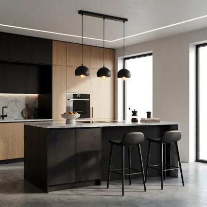 Hanglamp aan kabel SOOL 3xE27/15W/230V zwart
