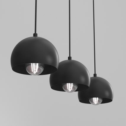 Hanglamp aan kabel SOOL 3xE27/15W/230V zwart
