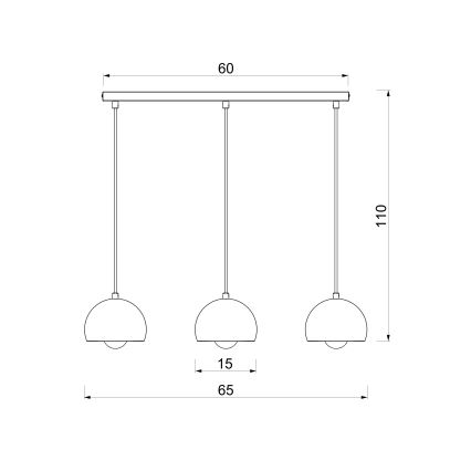 Hanglamp aan kabel SOOL 3xE27/15W/230V zwart