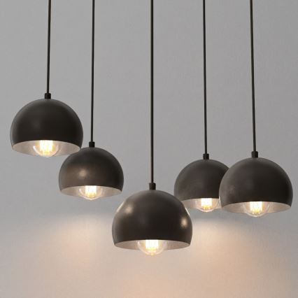 Hanglamp aan kabel SOOL 5xE27/15W/230V zwart
