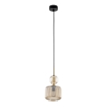 Hanglamp aan kabel SOPHIA 1xE14/10W/230V zwart/gerookt beige