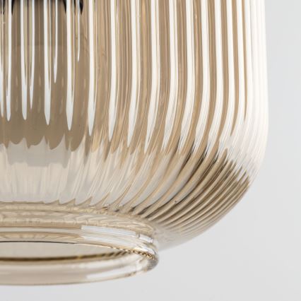 Hanglamp aan kabel SOPHIA 1xE14/10W/230V zwart/gerookt beige