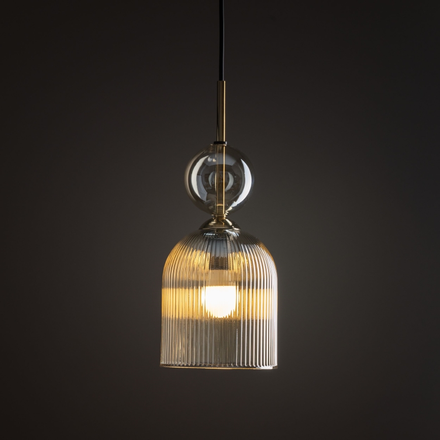 Hanglamp aan kabel SOPHIA 1xE14/10W/230V zwart/rookbeige