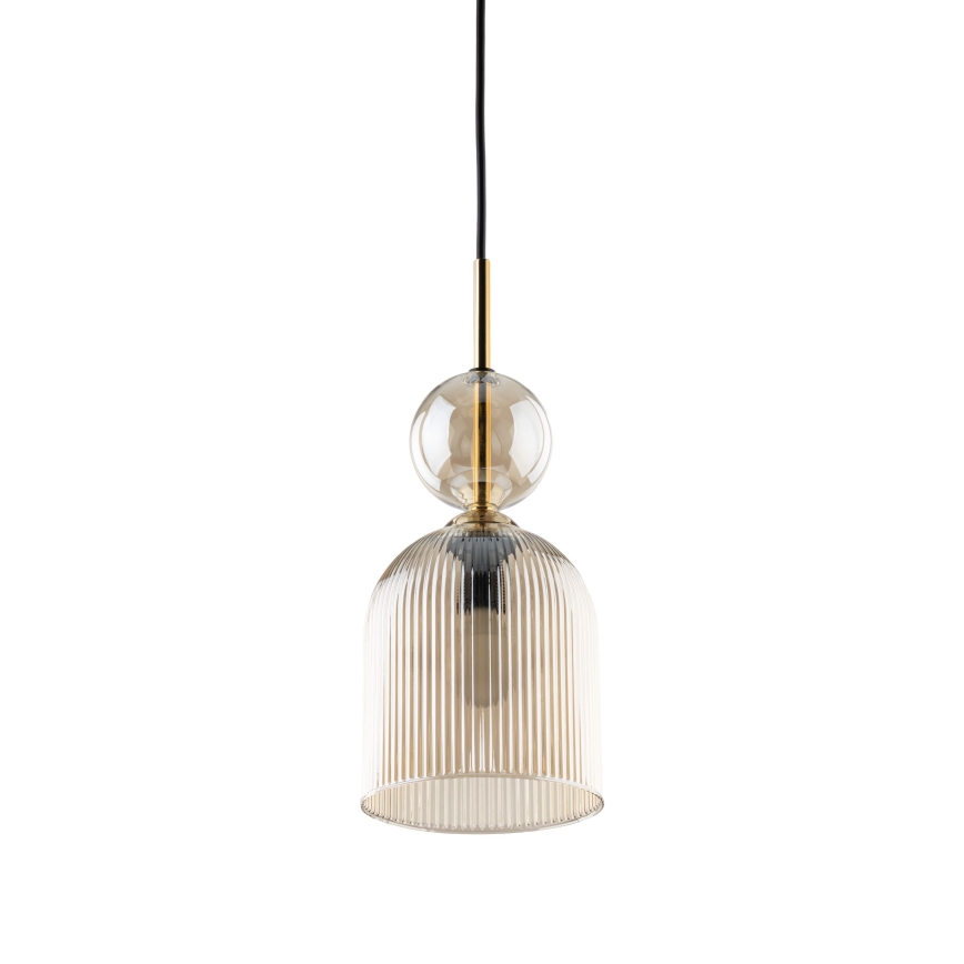 Hanglamp aan kabel SOPHIA 1xE14/10W/230V zwart/rookbeige