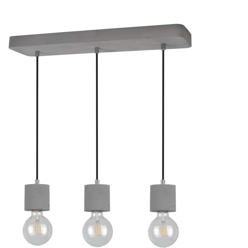 Hanglamp aan kabel STRONG 3xE27/60W/230V beton