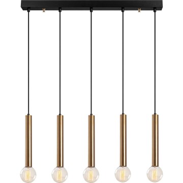 Hanglamp aan kabel TEMPO 5xE27/40W/230V, goudkleurig