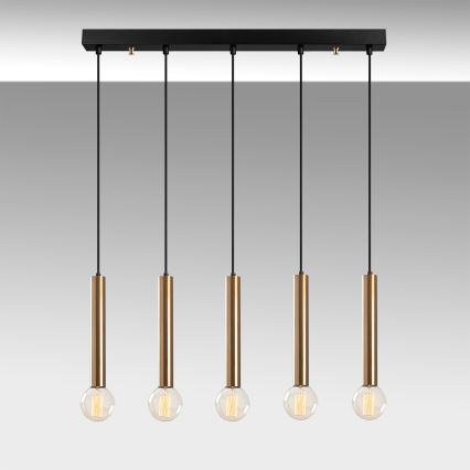 Hanglamp aan kabel TEMPO 5xE27/40W/230V, goudkleurig