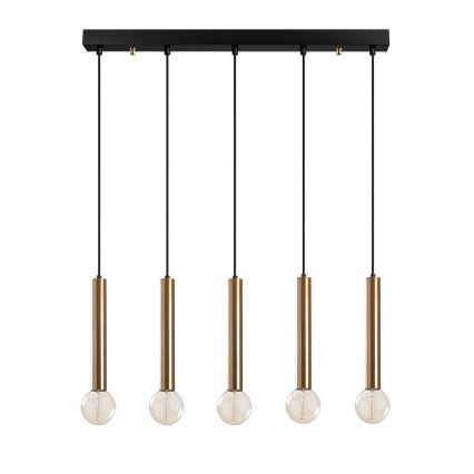 Hanglamp aan kabel TEMPO 5xE27/40W/230V, goudkleurig