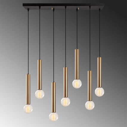 Hanglamp aan kabel TEMPO 7xE27/40W/230V goudkleurig