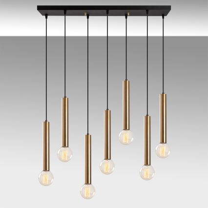 Hanglamp aan kabel TEMPO 7xE27/40W/230V goudkleurig