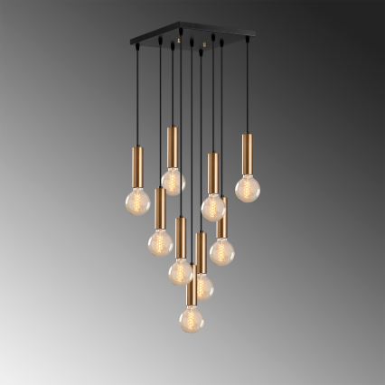 Hanglamp aan kabel TEMPO 9xE27/40W/230V goudkleurig