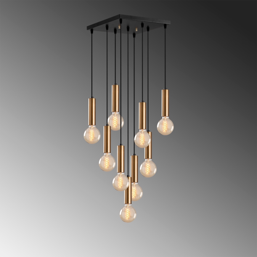 Hanglamp aan kabel TEMPO 9xE27/40W/230V goudkleurig