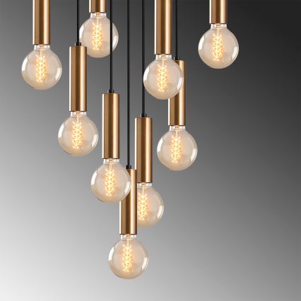 Hanglamp aan kabel TEMPO 9xE27/40W/230V goudkleurig