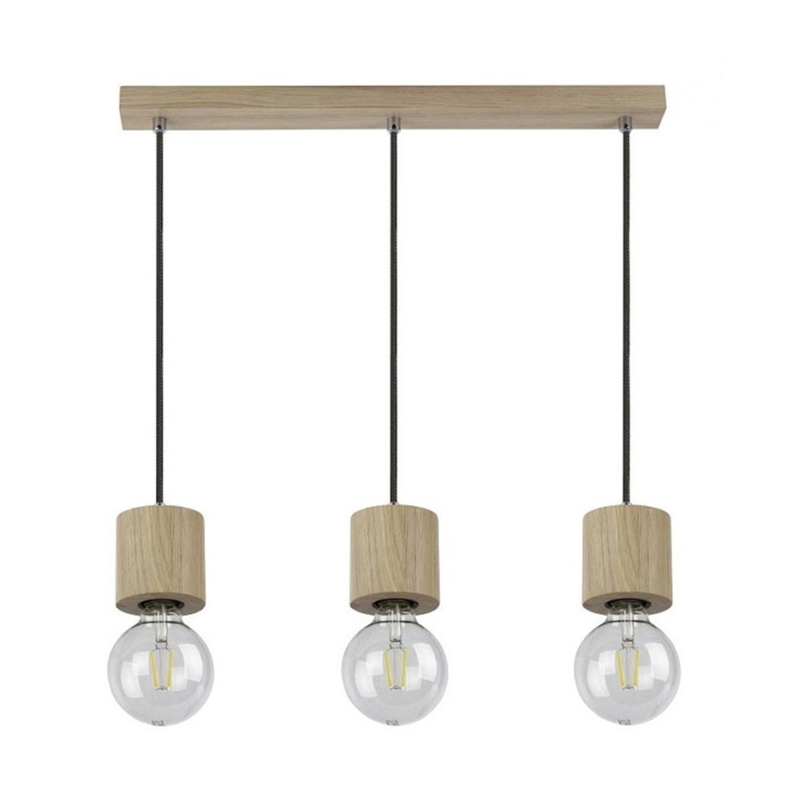 Hanglamp aan kabel TRONGO ROUND 3xE27/60W/230V eiken