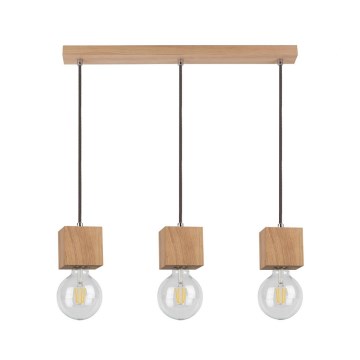 Hanglamp aan kabel TRONGO ROUND 3xE27/60W/230V eiken