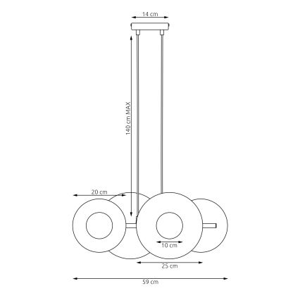Hanglamp aan kabel UMBRA 4xG9/8W/230V zwart
