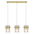 Hanglamp aan kabel VETRO 3xE14/10W/230V goudkleurig