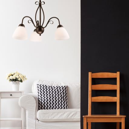Hanglamp aan ketting ADELLE 3xE27/60W/230V