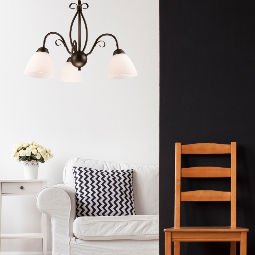 Hanglamp aan ketting ADELLE 3xE27/60W/230V