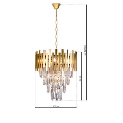 Hanglamp aan ketting ASPEN GOLD 9xE14/40W/230V