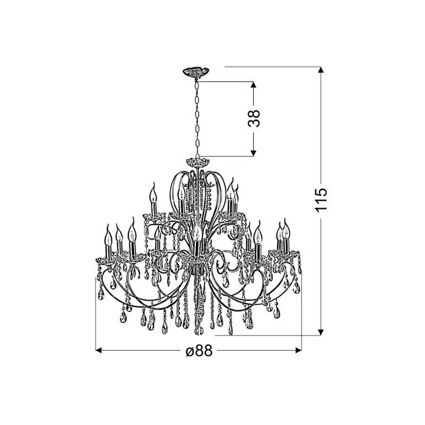 Hanglamp aan ketting AURORA 15xE14/40W/230V