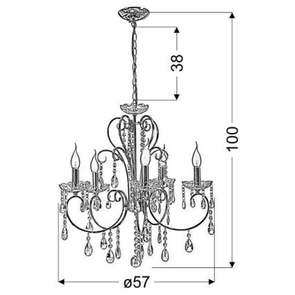 Hanglamp aan ketting AURORA 5xE14/40W/230V