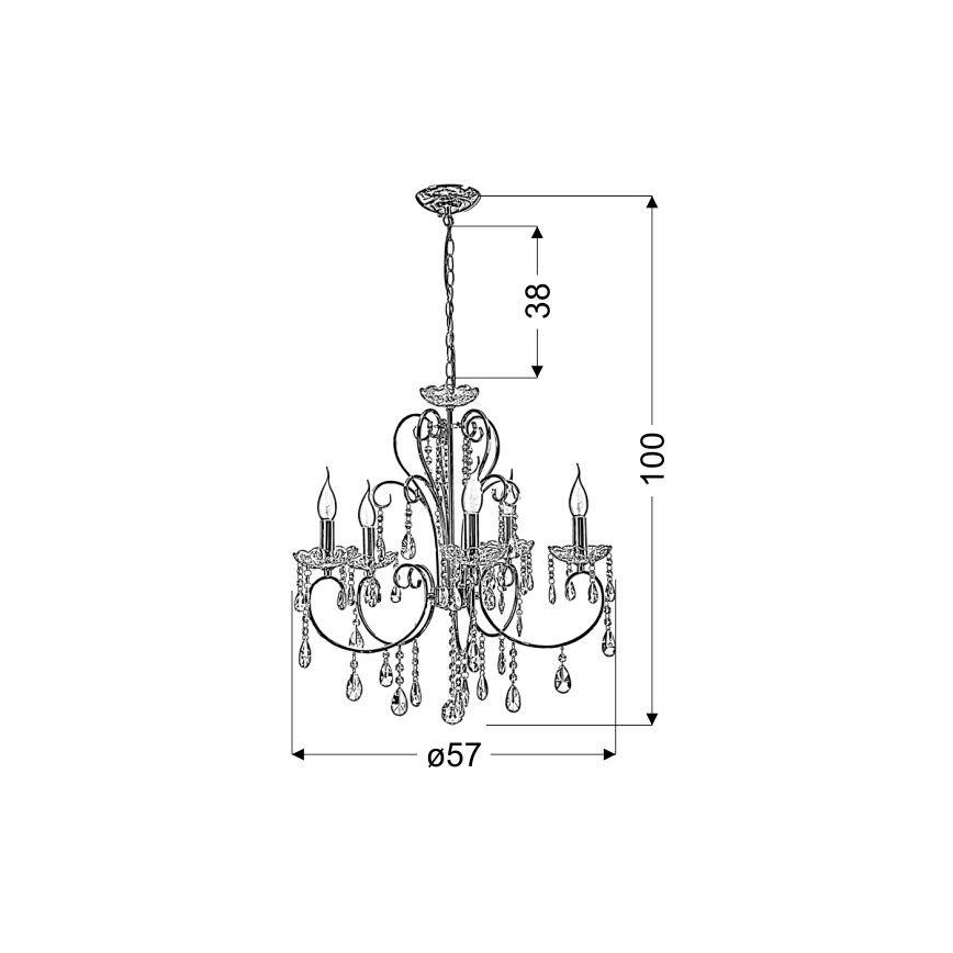 Hanglamp aan ketting AURORA 5xE14/40W/230V