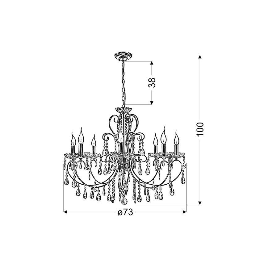 Hanglamp aan ketting AURORA 8xE14/40W/230V